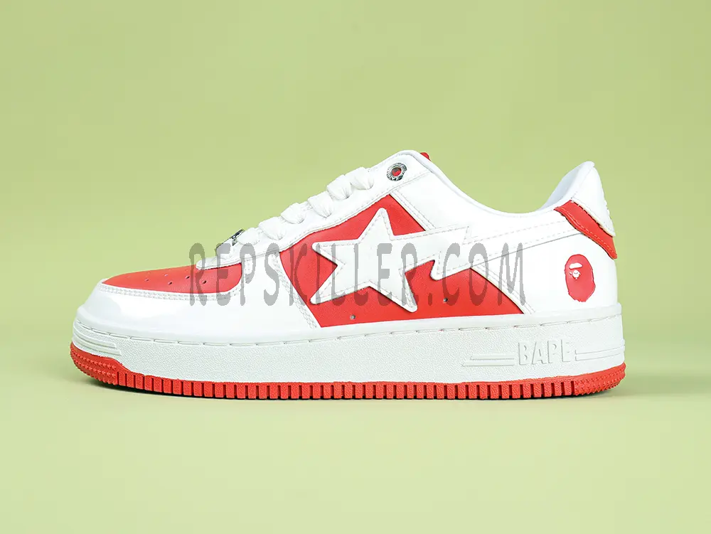 A Bathing Ape Bapesta 6 Patent Leather Pack Red Low Sneakers