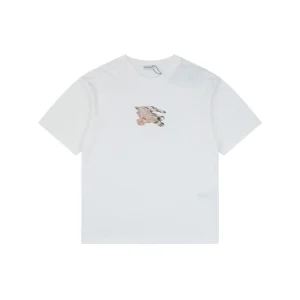 Bbry Check Equestrian Knight Embroidered Washed Cotton T Shirt