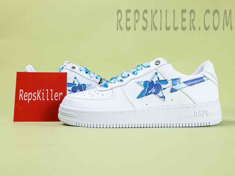 A Bathing Ape Bapesta Abc Camo Blue Low Sneakers