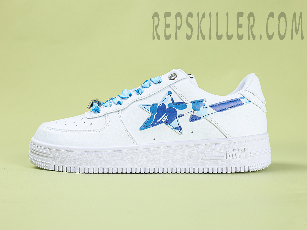 A Bathing Ape Bapesta Abc Camo Blue Low Sneakers